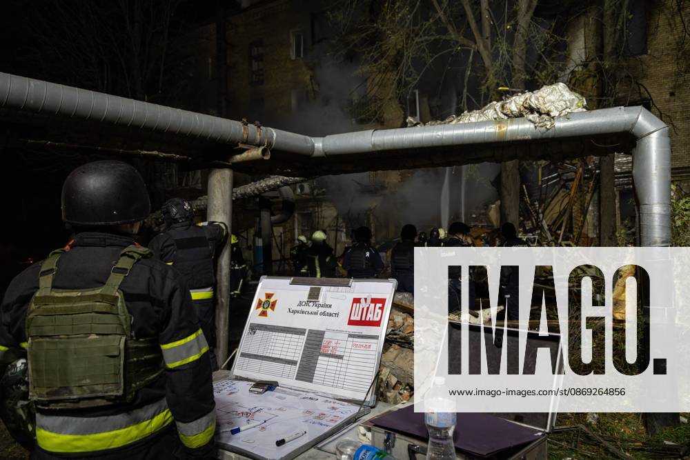 Rescue Operations After Kharkiv Strike KHARKIV, UKRAINE, OCTOBER 12, 2026: Emergency workers conduct rescue operations at a residential building damaged in a Russian strike in Kharkiv s Kholodnohirskyi district. A firefighter was injured by falling concrete debris while clearing the rubble and was evacuated on a stretcher. Kharkiv Ukraine