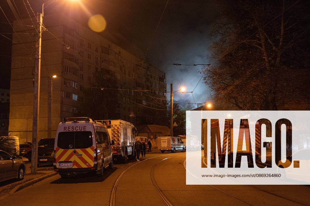 Rescue Operations After Kharkiv Strike KHARKIV, UKRAINE, OCTOBER 12, 2026: Emergency workers conduct rescue operations at a residential building damaged in a Russian strike in Kharkiv s Kholodnohirskyi district. A firefighter was injured by falling concrete debris while clearing the rubble and was evacuated on a stretcher. Kharkiv Ukraine