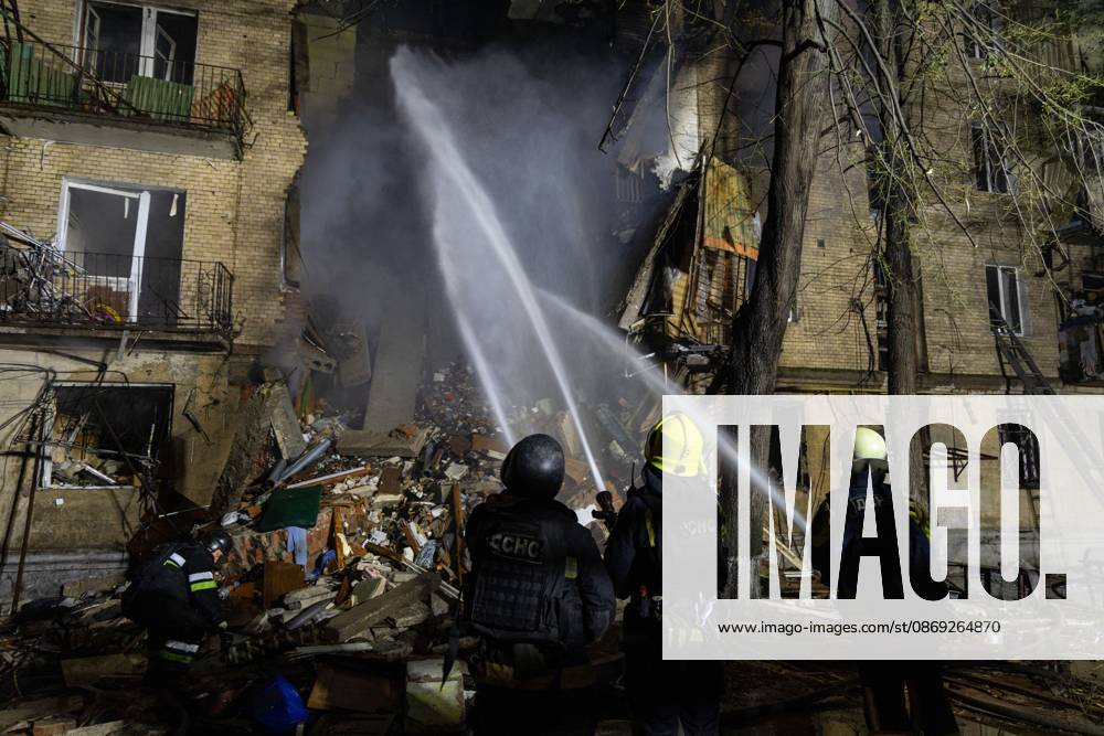 Rescue Operations After Kharkiv Strike KHARKIV, UKRAINE, OCTOBER 12, 2026: Emergency workers conduct rescue operations at a residential building damaged in a Russian strike in Kharkiv s Kholodnohirskyi district. A firefighter was injured by falling concrete debris while clearing the rubble and was evacuated on a stretcher. Kharkiv Ukraine