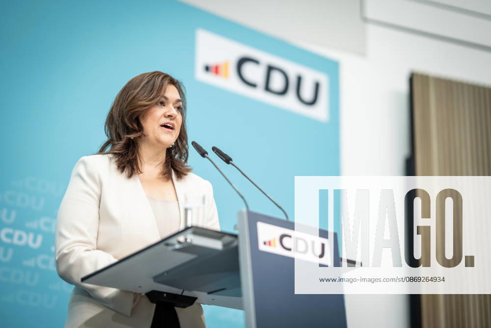 Franziska Hoppermann, CDU Secretary General, at the closing press conference of the CDU Germany Executive Committee Retreat in Berlin, October 2026, Berlin, Berlin, Germany, Konrad Adenauer House