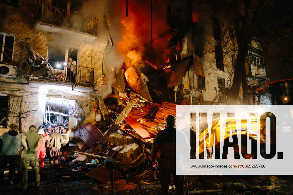 Consequences Of The Attack On Kharkiv Rescue operation at the strike site in Kharkiv, Ukraine, on October 12, 2026. Kharkiv Ukraine