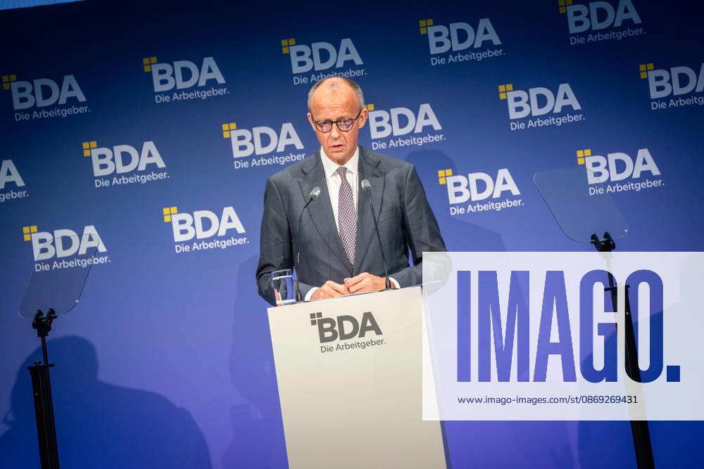 Chancellor Friedrich Merz during his speech at the 2026 German Employers Day, organized by the Confederation of German Employers Associations (BDA), Berlin, Germany; bcc, Berlin Congress Center
