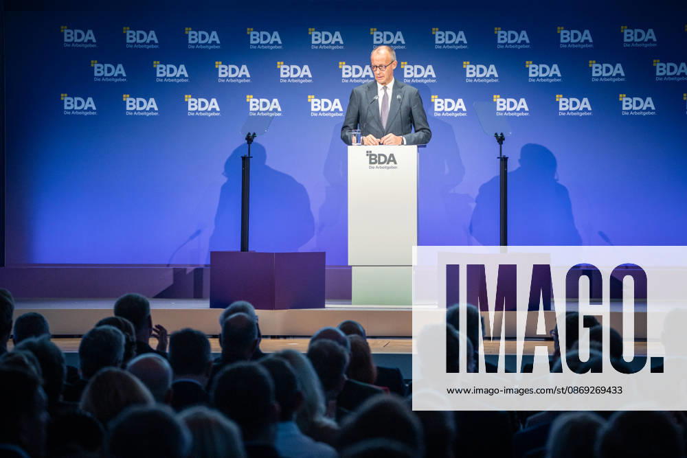 Chancellor Friedrich Merz during his speech at the 2026 German Employers Day, organized by the Confederation of German Employers Associations (BDA), Berlin, Germany; bcc, Berlin Congress Center