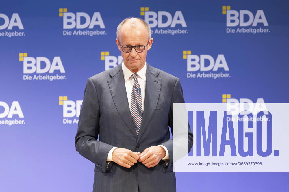 Friedrich Merz Attends Employers Day 2026, Germany, Berlin, October 13, 2026. Federal Chancellor Friedrich Merz (CDU) delivers a keynote address at the 2026 Employers Day organized by the Confederation of German Employers Associations.