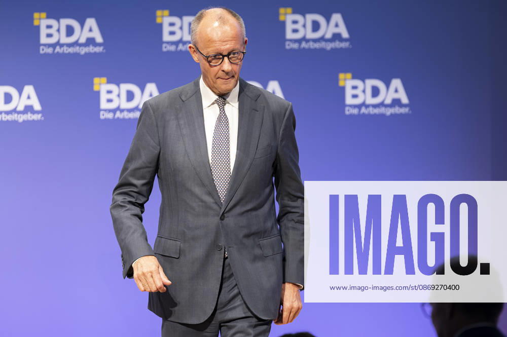 Friedrich Merz Attends Employers Day 2026, Germany, Berlin, October 13, 2026. Federal Chancellor Friedrich Merz (CDU) delivers a keynote address at the 2026 Employers Day organized by the Confederation of German Employers Associations.