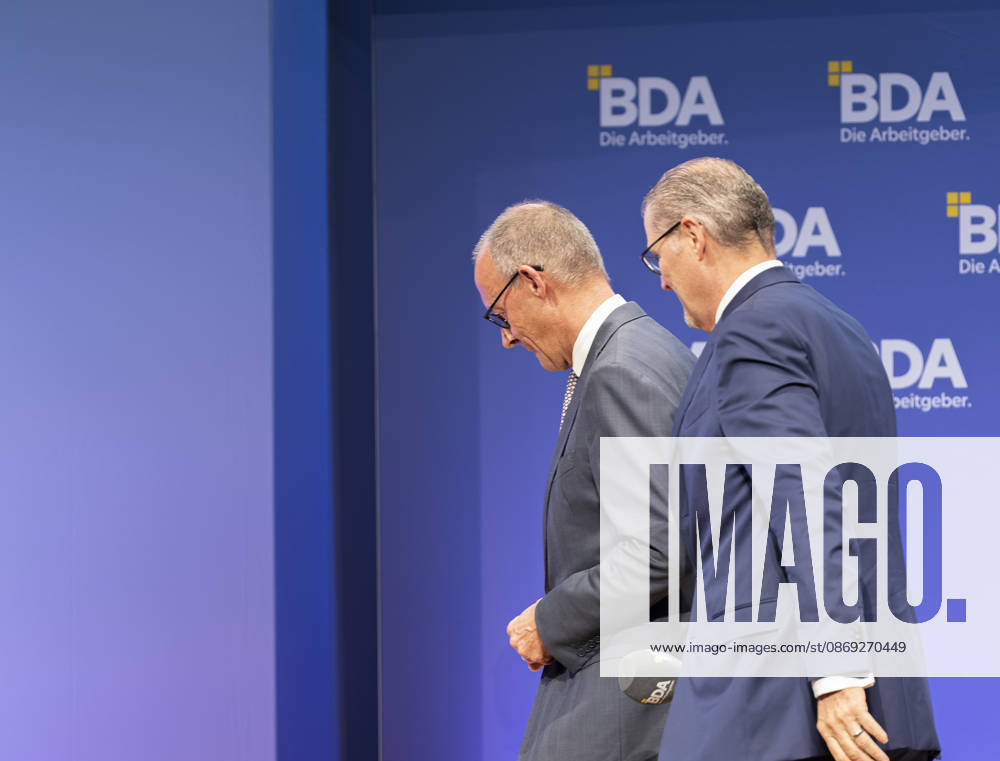 Friedrich Merz, Rainer Dulger, EUR, Germany, Berlin, October 13, 2026: Federal Chancellor Friedrich Merz (CDU) and Rainer Dulger, president of the employers association, engage in dialogue at the 2026 Employers Day event organized by the Confederation of German Employers Associations