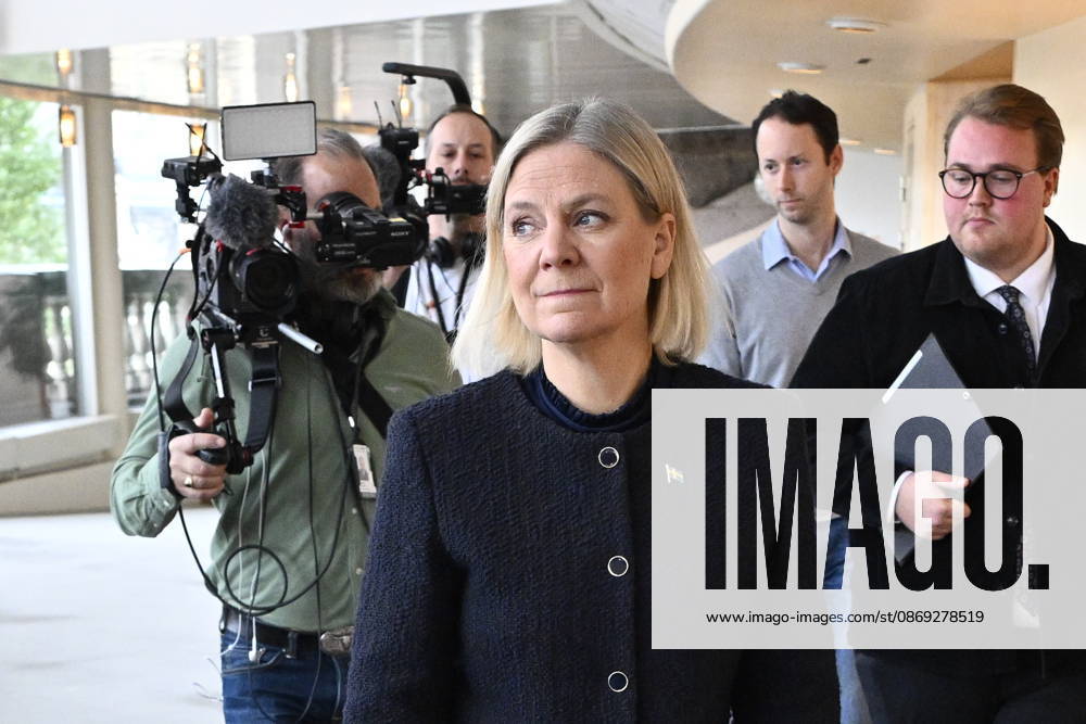 STOCKHOLM, SWEDEN 20261013 Social Democratic Party leader Magdalena Andersson (S) on her way to a press conference following her meeting with the Speaker of the Riksdag regarding her exploratory mandate STOCKHOLM, SWEDEN