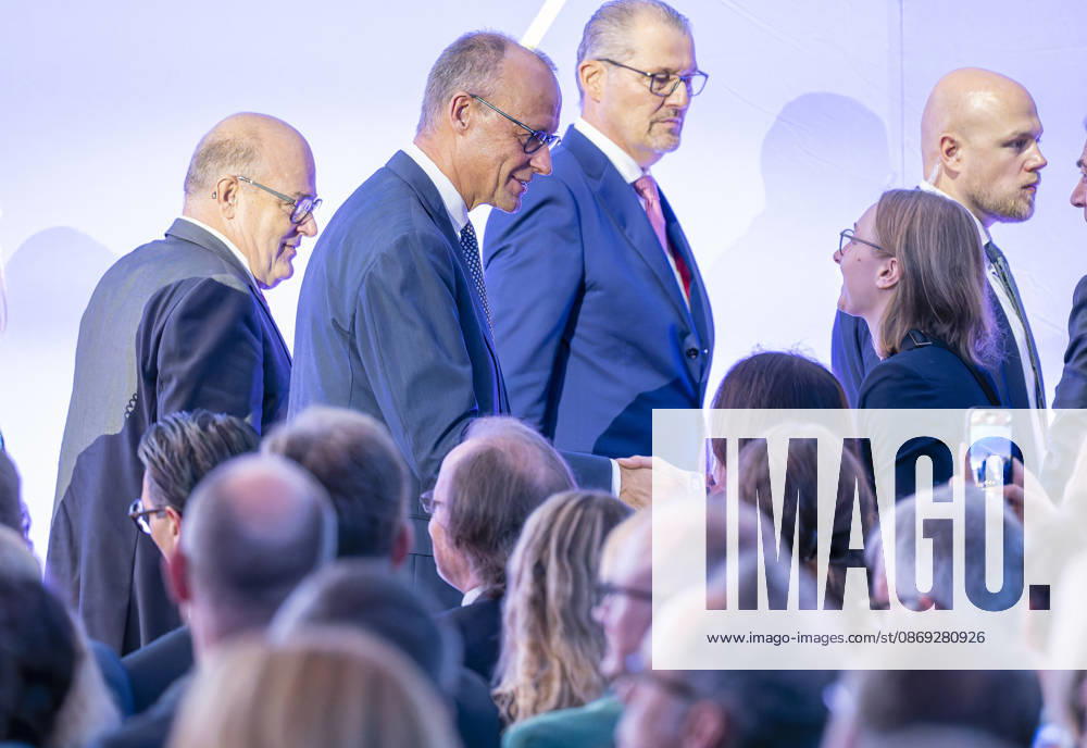 Friedrich Merz Attends Employers Day 2026 EUR, Germany, Berlin, October 13, 2026: Federal Chancellor Friedrich Merz (CDU) in conversation with Rainer Dulger, President of the Confederation of German Employers Associations, at the 2026 Employers Day hosted by the Confederation of German Employers Associations