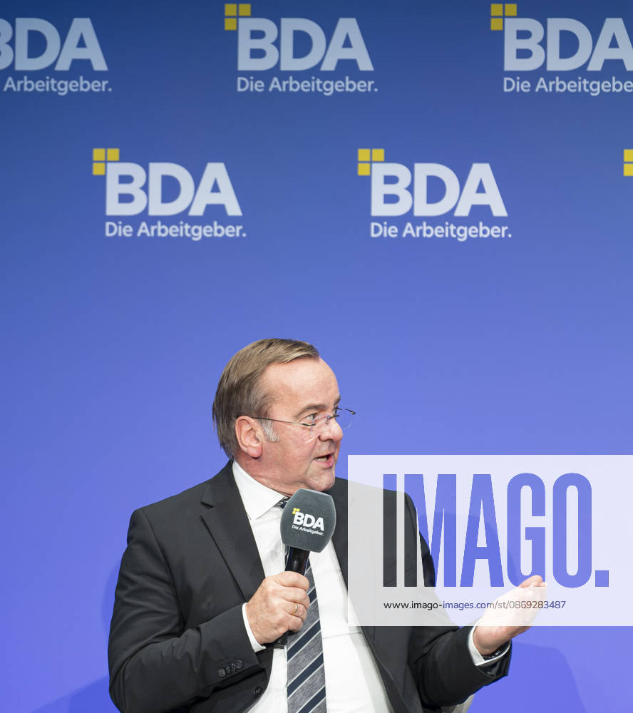 Boris Pistorius Attends Employers Day 2026, Germany, Berlin, October 13, 2026 Boris Pistorius, SPD Federal Minister of Defense, gives an interview and participates in a panel discussion at the 2026 Employers Day organized by the Confederation of German Employers Associations