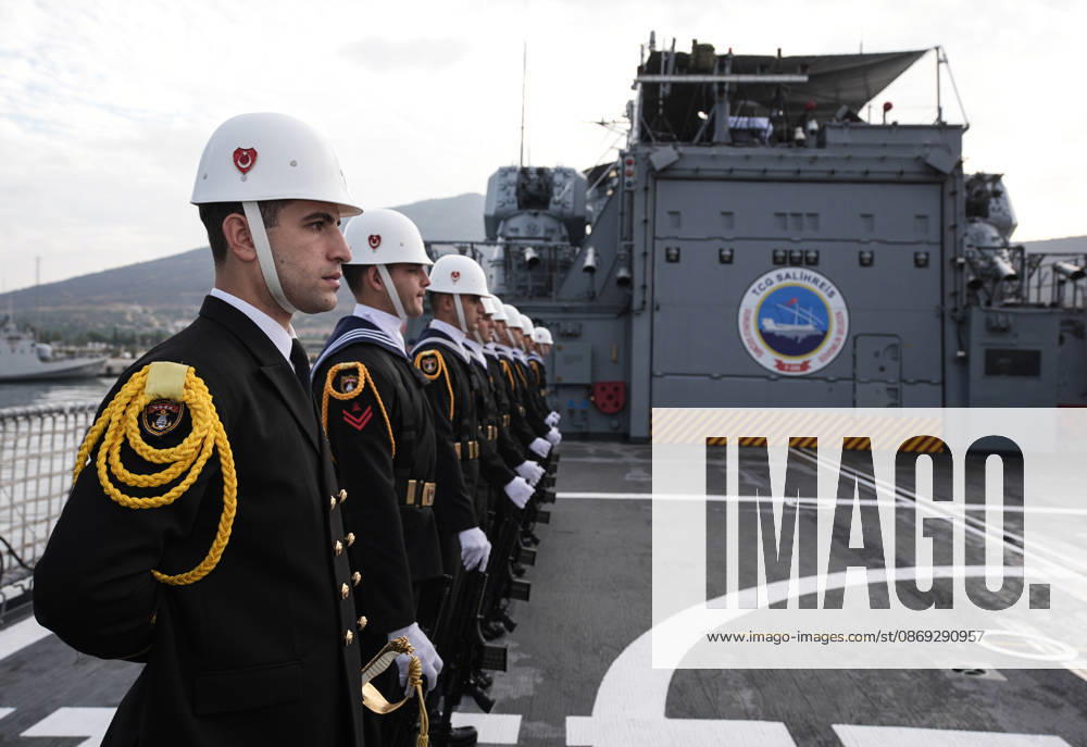 NUSRET-2026 Invitational Exercise continues in Turkiye s Izmir IZMIR, TURKIYE - OCTOBER 13: Naval personnel are seen during Distinguished Observer Day activities held off the coast of Foca, Izmir, as part of the NUSRET-2026 Invitation Exercise on October 13, 2026. Hosted by Turkiye and conducted by the Turkish Naval Forces Mine Fleet Command, the exercise involves naval and air assets from NATO and Turkiye, as well as the Turkish Coast Guard, with observers from various countries, and takes place in the Gulf of Izmir and off Karadeniz Eregli. Mahmut Serdar Alakus Anadolu Izmir Turkey. Editorial use only. Please get in touch for any other usage.