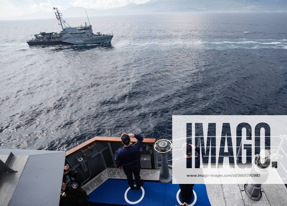 NUSRET-2026 Invitational Exercise continues in Turkiye s Izmir IZMIR, TURKIYE - OCTOBER 13: Naval vessels participating in the NUSRET-2026 Invitation Exercise salute Turkish Naval Forces Commander Admiral Ercument Tatlioglu aboard the flagship during Distinguished Observer Day activities off the coast of Foca, Izmir, Turkiye, on October 13, 2026. Hosted by Turkiye and conducted by the Turkish Naval Forces Mine Fleet Command, the exercise involves naval and air assets from NATO and Turkiye, as well as the Turkish Coast Guard, with observers from various countries. Mahmut Serdar Alakus Anadolu Izmir Turkey. Editorial use only. Please get in touch for any other usage.