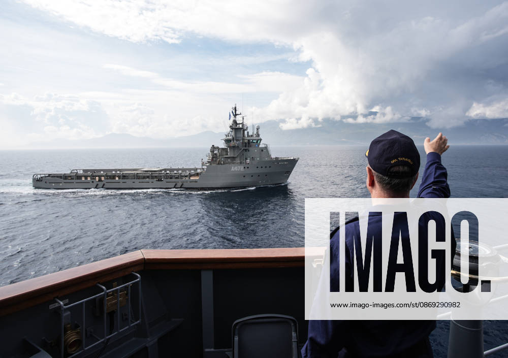 NUSRET-2026 Invitational Exercise continues in Turkiye s Izmir IZMIR, TURKIYE - OCTOBER 13: Naval vessels participating in the NUSRET-2026 Invitation Exercise salute Turkish Naval Forces Commander Admiral Ercument Tatlioglu aboard the flagship during Distinguished Observer Day activities off the coast of Foca, Izmir, Turkiye, on October 13, 2026. Hosted by Turkiye and conducted by the Turkish Naval Forces Mine Fleet Command, the exercise involves naval and air assets from NATO and Turkiye, as well as the Turkish Coast Guard, with observers from various countries. Mahmut Serdar Alakus Anadolu Izmir Turkey. Editorial use only. Please get in touch for any other usage.