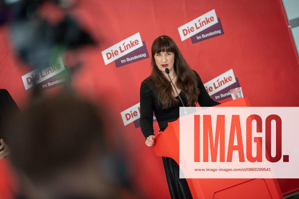Heidi Reichinnek, Chair of the Die Linke Parliamentary Caucus in the German Bundestag; Press Statement by the Die Linke Parliamentary Caucus, German Bundestag, Berlin, Berlin, Germany, Bundestag