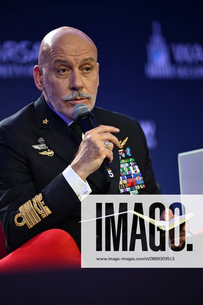 Warsaw Security Forum 2026 WARSAW, POLAND - OCTOBER 13: Chair of the NATO Military Committee Admiral Giuseppe Cavo Dragone attends the second day panel discussion titled Half-Baked or Step-by-Step? Rethinking EU Enlargement at the Warsaw Security Forum 2026 (WSF 2026) in Warsaw, Poland on October 13, 2026. During his speech, Mirzoyan highlighted Armenia’s ongoing democratic reforms and shifting strategic posture toward closer partnership with the European Union and Western democratic institutions. Artur Widak Anadolu Warsaw Poland. Editorial use only. Please get in touch for any other usage.