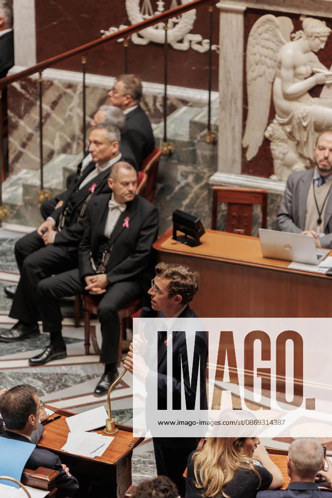 douard Geffray, the Minister of National Education during a question and answer session with the government at the National Assembly in Paris, on October 13, 2026. - ZUMAs287 20261013_zip_s287_033