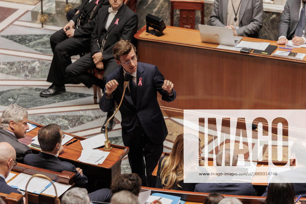 douard Geffray, the Minister of National Education during a question and answer session with the government at the National Assembly in Paris, on October 13, 2026. - ZUMAs287 20261013_zip_s287_038