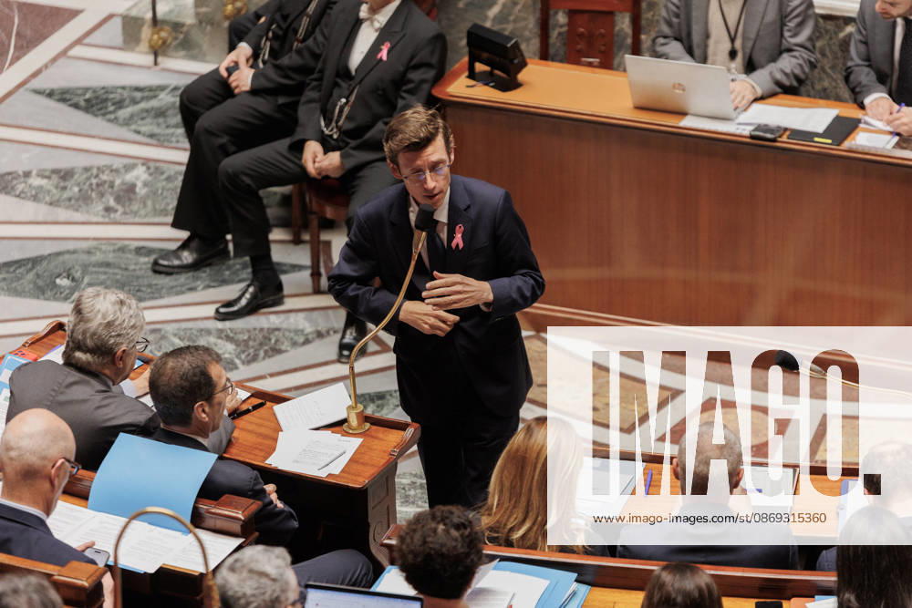 douard Geffray, the Minister of National Education during a question and answer session with the government at the National Assembly in Paris, on October 13, 2026. - ZUMAs287 20261013_zip_s287_035