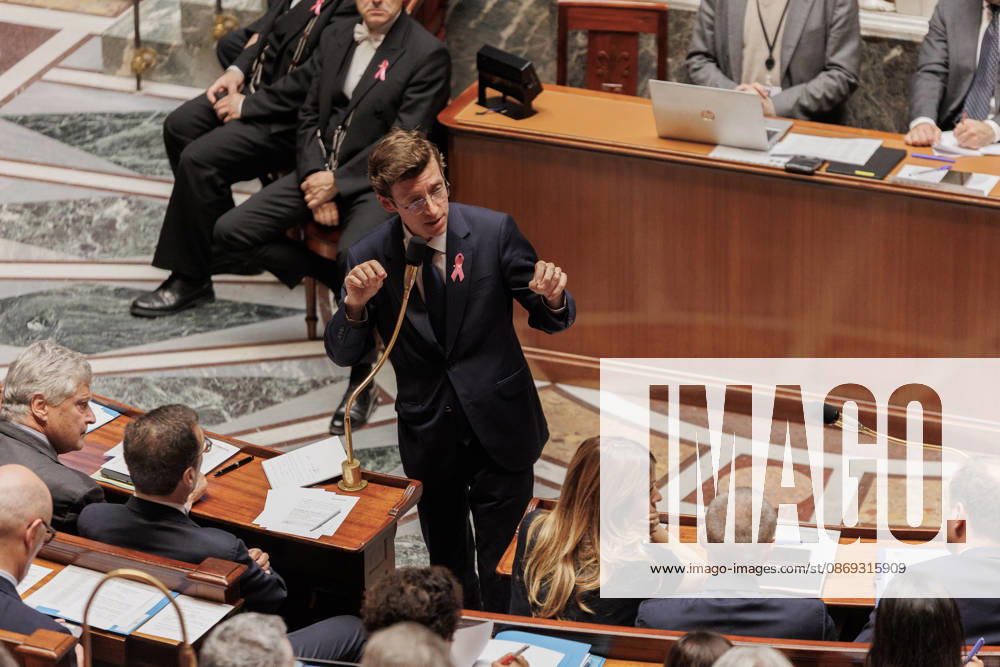 douard Geffray, the Minister of National Education during a question and answer session with the government at the National Assembly in Paris, on October 13, 2026. - ZUMAs287 20261013_zip_s287_038