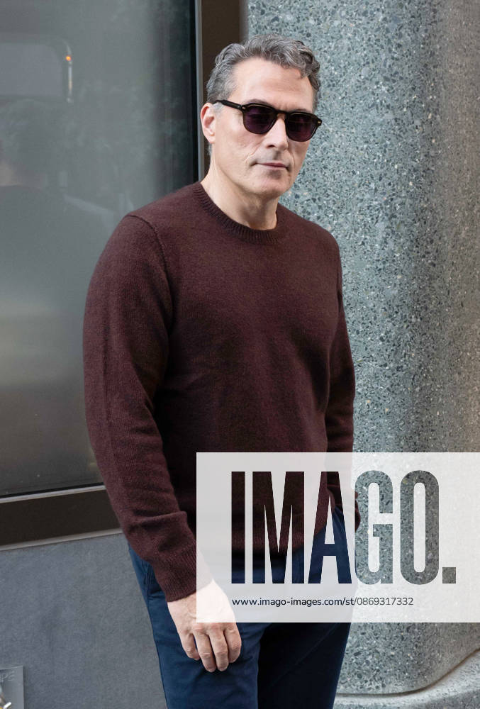 New York, NY- October 13:Rufus Sewell seen at ABC Studios on October 13, 2026.