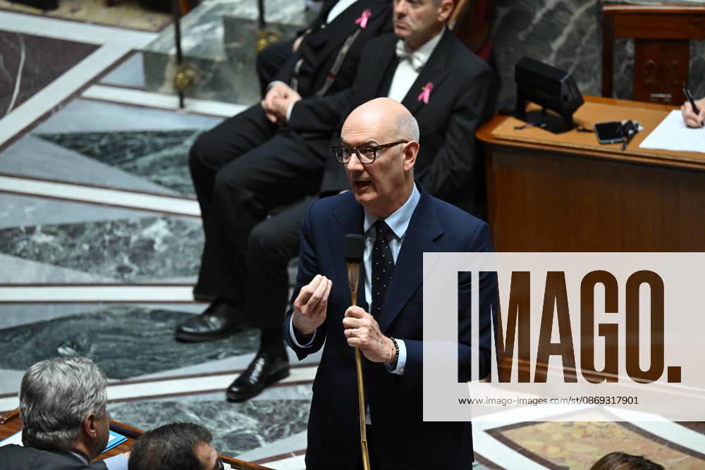 Session Of Questions To The Governement At The National Assembly - Paris French Minister of the Economy, Finance and Industrial, Energy and Digital Sovereignty Roland Lescure during a session of questions to the government at the National Assembly, French Parliament in Paris, France on octobre 13, 2026. Photo by Tomas Stevens ABACAPRESS.COM Paris France