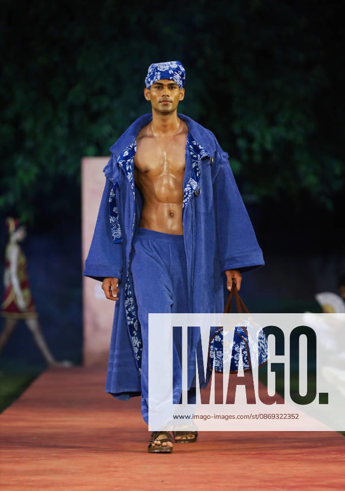 Lakme Fashion Week x FDCI Kicks Off in New Delhi New Delhi, Oct 13 (ANI): A model walks the ramp on the opening day of the Lakme Fashion Week x FDCI, at the France Embassy, in New Delhi on Tuesday. New Delhi Delhi India
