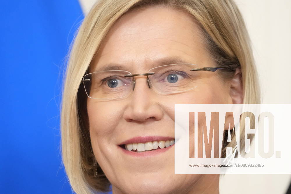 Estonian President ULLE MADISE attends press conference during her visit to Latvia Riga Latvia - ZUMAk193 20261013_zip_k193_011