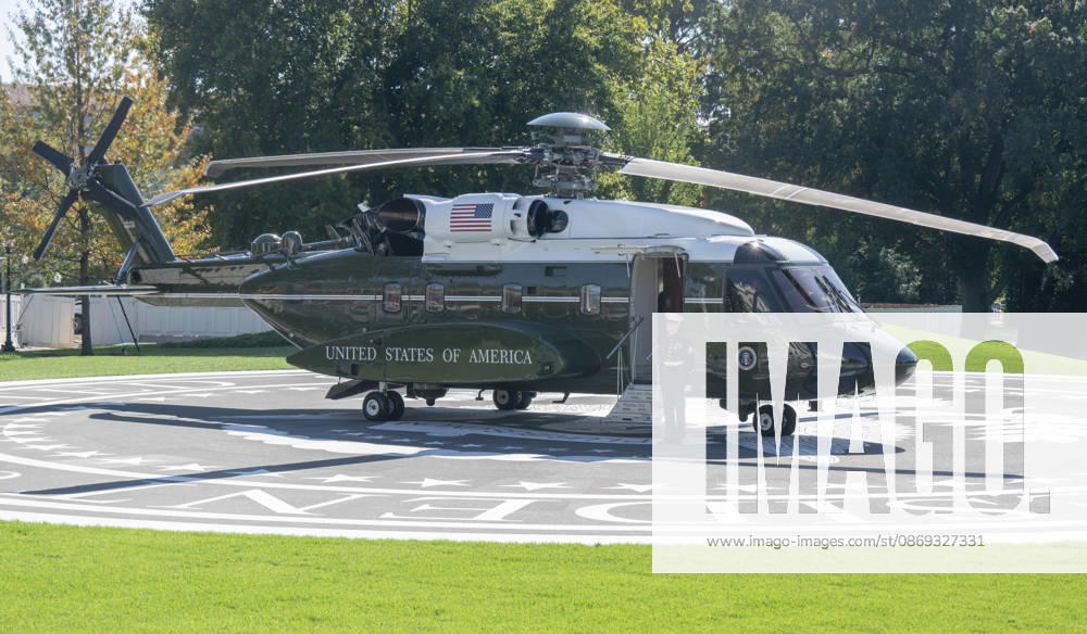 Marine One on the new White House helipad as United States President Donald J Trump departs for a campaign trip to Alaska, Nevada, Arizona and Montana from the South Lawn of the White House in Washington, DC, USA, on Tuesday, October 13, 2026 Washington USA - ZUMAs152 20261013_faa_s152_037
