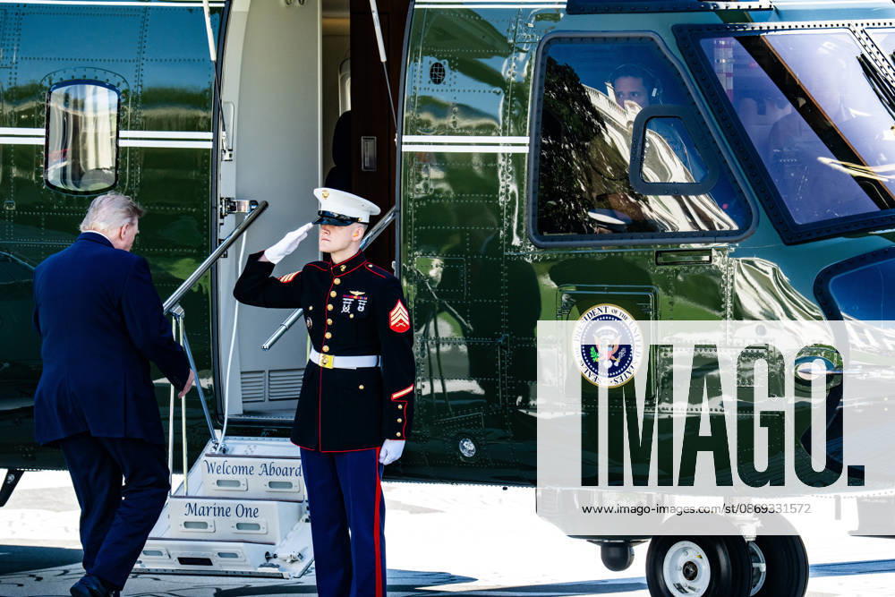 President Donald Trump boards his helicopter for the start of a trip to Alaska on October 13, 2026. Washington United States - ZUMAl312 20261013_znp_l312_027