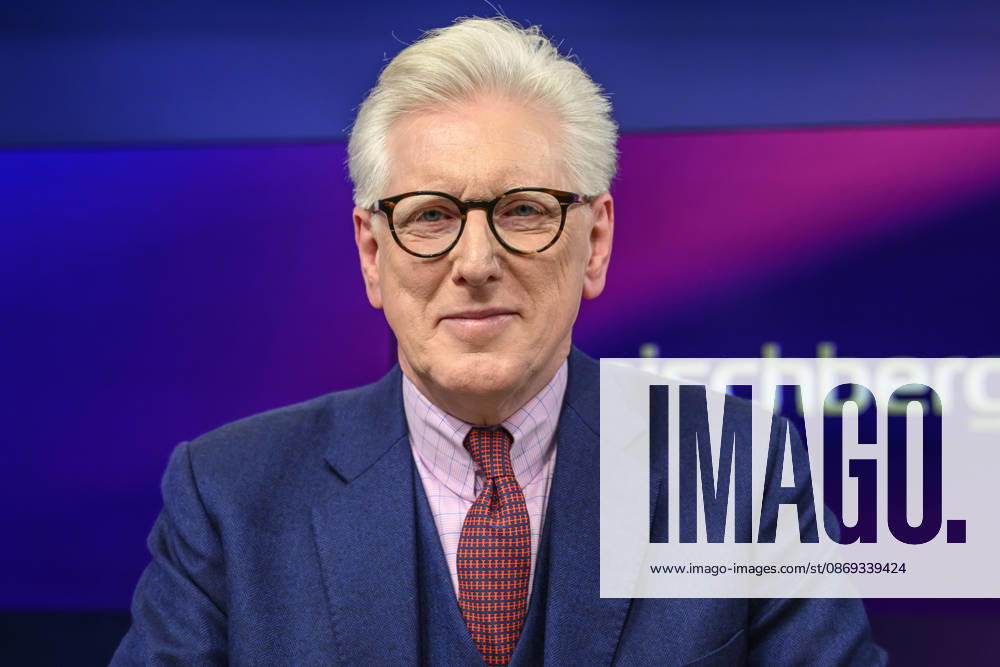 Pictured, from left: Theo Koll, journalist and host, GER, Berlin, studio, guest on Maischberger, political talk show, TV, program, with host Sandra Maischberger, Das Erste, from Studio 20 in Adlershof, October 13, 2026,