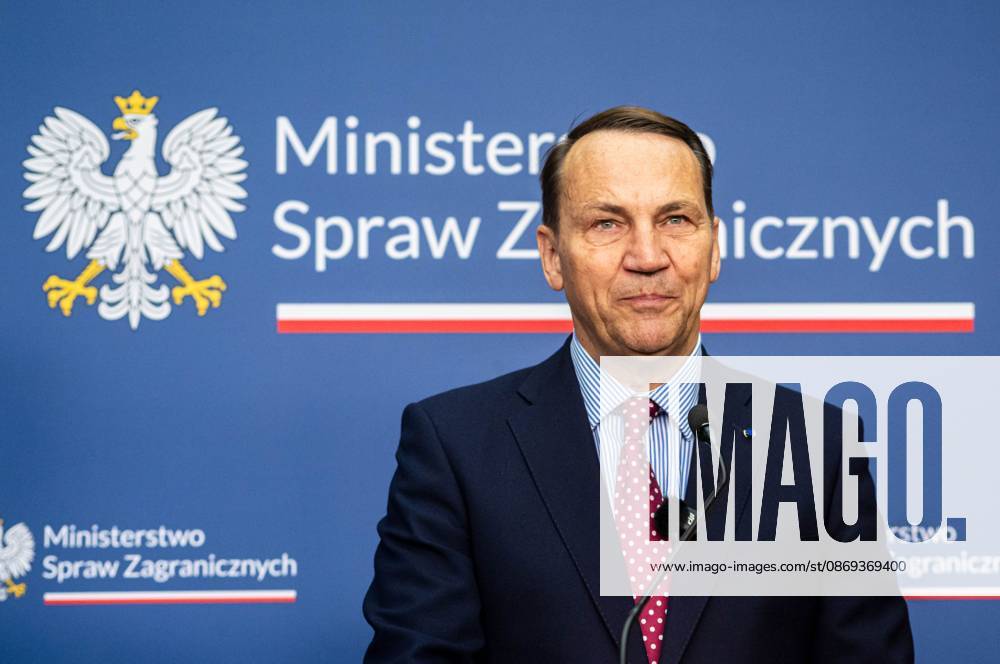 Foreign Ministers of Poland and the United Kingdom meet in Warsaw, Poland - 13 Oct 2026 Poland s Minister of Foreign Affairs, Radoslaw Sikorski, seen during the press conference. Foreign Secretary of the United Kingdom of Great Britain and Northern Ireland visits the Ministry of Foreign Affairs in Warsaw, Poland for a meeting with the Republic of Poland s Foreign Minister, Radoslaw Sikorski. During the subsequent press conference, the ministers discussed their countries ongoing cooperation in foreign policy issues, including supporting Ukraine in the war Russia is waging against it. Miliband also spoke of the ties his family has to Poland. Afterwards, the ministers travel to the second day of the Warsaw Security Forum. Warsaw Poland