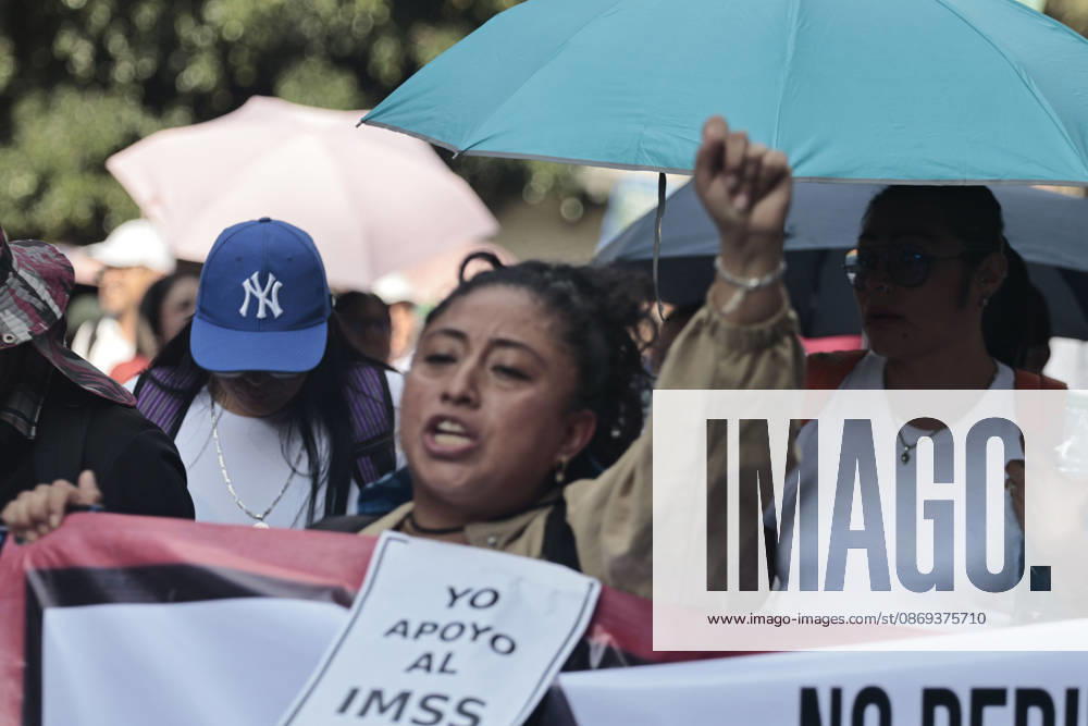 Thousands of medical and healthcare workers from the Mexican Social Security Institute (IMSS) are staging a massive nationwide protest. In Mexico City, demonstrations are taking place at headquarters and hospitals, with the main march heading toward the union s offices; the march began at the government-run Siglo XXI Hospital which relies on federal funding and serves employees from various Mexican government agencies. The protest stems from workers demands for better working conditions, specifically addressing excessive workloads, unfilled vacancies across all departments, and the need for proper maintenance of clinical and hospital facilities as well as workplace safety standards. Other dema - ZUMAp204 20261013_zip_p204_047