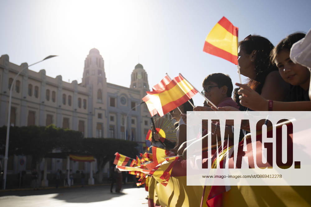 The King and Queen Visit the Autonomous City of Melilla: A large crowd waving Spanish flags gathered before King Felipe VI and Queen Letizia’s visit to the Melilla Assembly on October 14, 2026, in Melilla, Spain. The King and Queen are making their first official visit to Melilla, where they have received a welcome just as enthusiastic as the one they received in Ceuta. In Ceuta, in addition to expressing their solidarity following the massive influx of migrants last July, the monarch wished to emphasize the Spanish identity of both autonomous cities. October 14, 2026, Melilla, Spain