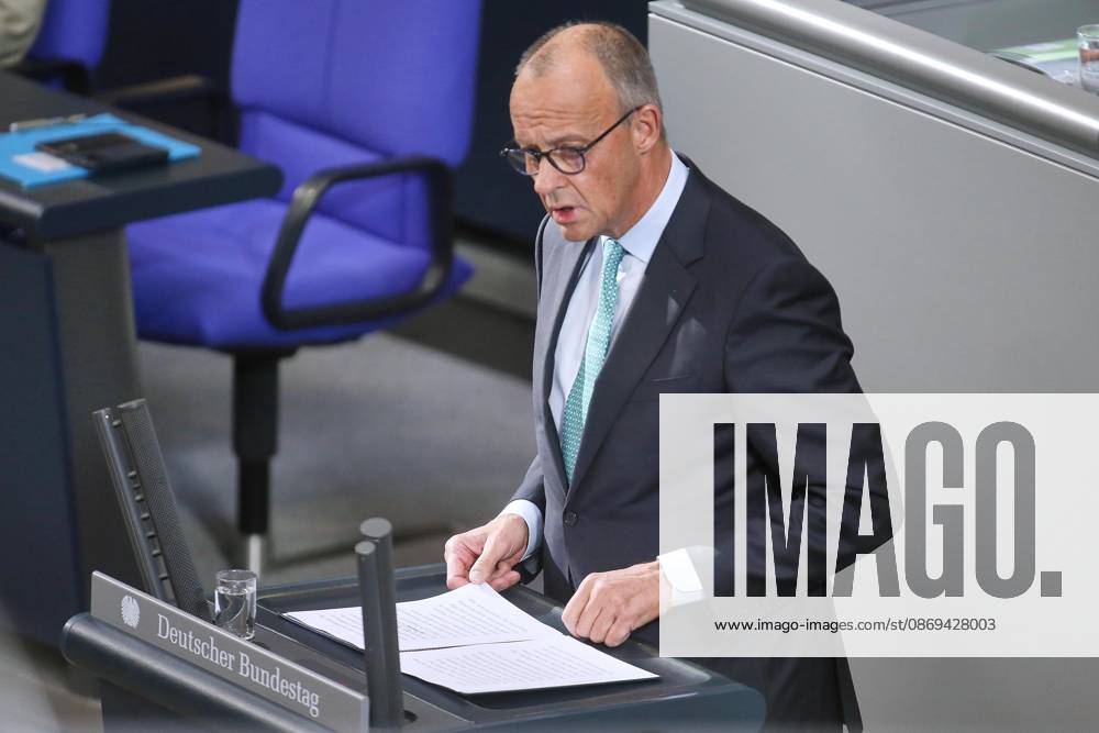 German Bundestag 101st Session of the Bundestag Chancellor Friedrich Merz (CDU) delivering a government statement