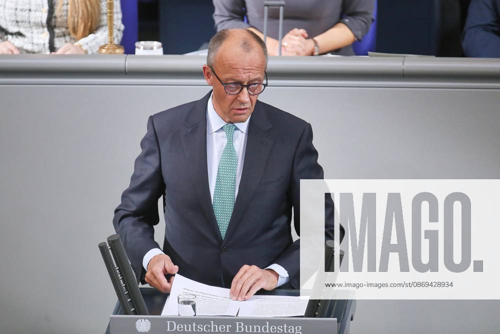 German Bundestag 101st Session of the Bundestag Chancellor Friedrich Merz (CDU) delivering a government statement