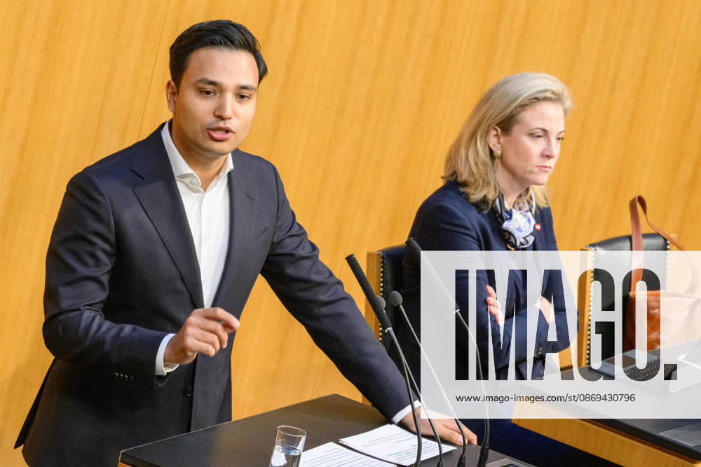 Vienna, October 14, 2026, 101st Session of the National Council, Current Affairs Debate. PHOTO: NEOS Club Member Yannick Shetty and Foreign Minister Beate Meinl Reisinger (NEOS). 101st Session of the National Council, Nationalrat, National Council session, parliamentary session, parliament, plenary session 101st Session of the National Council