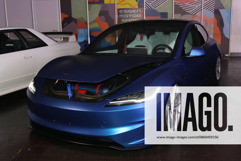 Customized Tesla Model 3 Performance Highland with 460 PS, built in 2024, Media event: Carwalk at the Essen Motor Show on October 14, 2026, at Messe Essen in the run-up to the Essen Motor Show 2026 (November 28, 2026 – December 6, 2026), EMS Preview on November 27, 2026; special exhibition tuningXperience