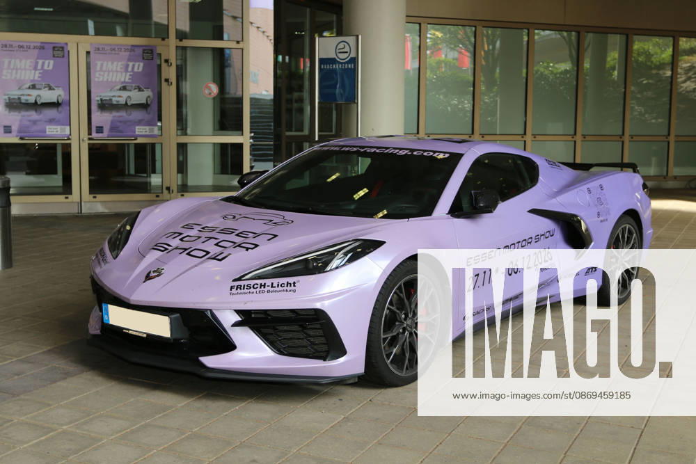 Chevrolet Corvette C8 with Essen Motor Show wrap; media event Carwalk for the Essen Motor Show on October 14, 2026, at Messe Essen in the lead-up to the Essen Motor Show 2026 (November 28, 2026 – June 12, 2026), EMS Preview November 27, 2026