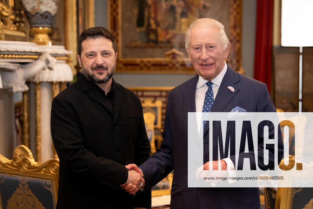 King Charles meets Volodymyr Zelensky King Charles meets President of Ukraine Volodymyr Zelensky at Buckingham Palace, London, UK, on the 14th of October 2026. Picture by Aaron Chown WPA-Pool London Buckingham Palace London UK WHA-0831