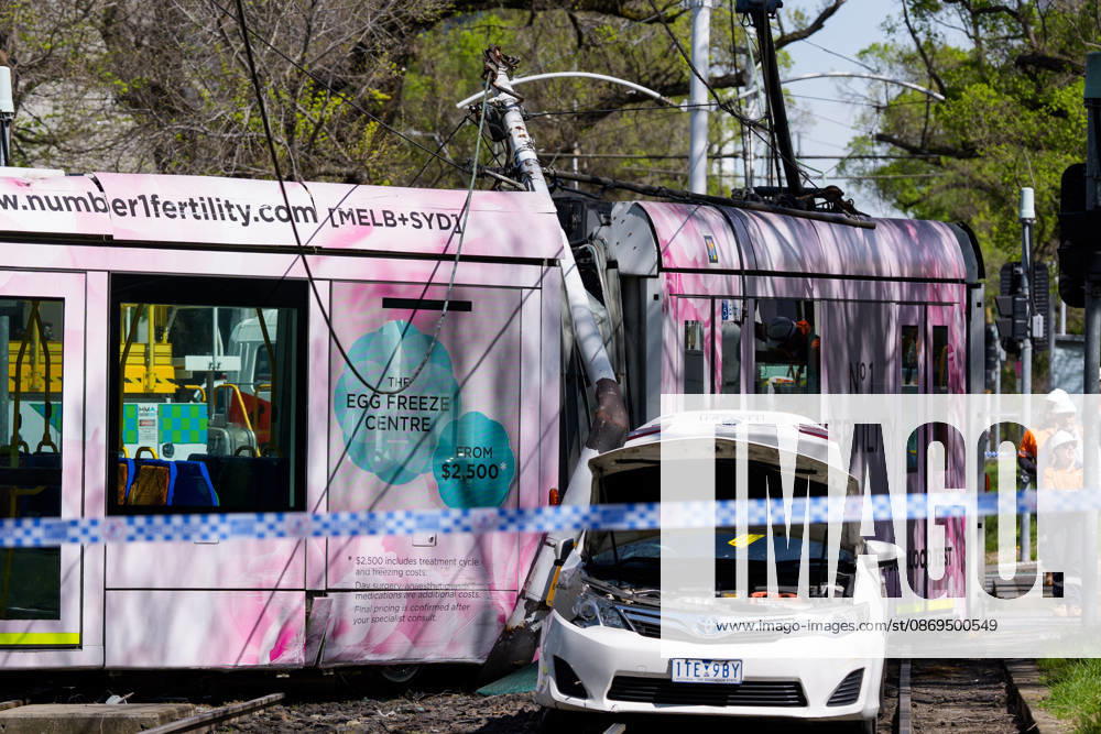A tram is derailed after a collision with a car during the morning peak hour on Victoria Parade in Melbourne. No Passengers were hurt but services have been disrupted. Melbourne Australia - ZUMAl303 20261015_aaf_l303_001