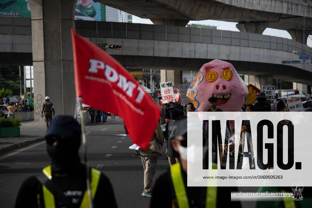 BANGKOK, THAILAND, OCTOBER 15, 2026: Civil society activists march in Bangkok to protest against the World Bank and the International Monetary Fund during their 2026 Annual Meetings. Demonstrators carry banners and signs opposing the institutions as organisers seek police permission to demonstrate outside the Queen Sirikit National Convention Center. Bangkok Thailand - ZUMAq101 20261015_zna_q101_038