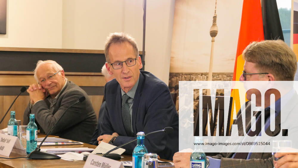 German Member of the Bundestag, Detlef Seif setting between former MP ,Martin Patzelt and fellow lawmaker, Carsten Müller . The conference, titled Iran in Crisis: The Democratic Solution and Germany s Responsibility, was organized by the German Solidarity Committee for a Free Iran (DSFI) and the Association of German-Iranians (GDI) at Hopfingerbräu am Brandenburger Tor in Berlin, Germany, on October 14, 2026. The conference brought together German federal lawmakers, former diplomats, and witnesses to discuss human rights, democratic prospects for Iran, and an open letter signed by 80 German dignitaries protesting the Friedrich Naumann Foundation s controversial plan to present the 2026 Freedom Award - ZUMAs197 20261014_aaa_s197_468