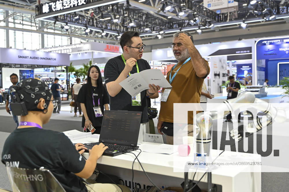 A brain-controlled robot training platform attracts an overseas buyer during the 140th China Import and Export Fair (Canton Fair) on October 15, 2026 in Guangzhou, Guangdong Province of China. The fair runs in three phases until November 4, covering a total exhibition area of 1.55 million square meters.