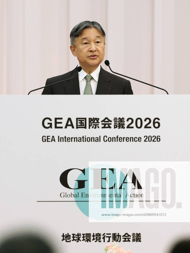 Emperor at global environmental conference Japan s Emperor Naruhito addresses the opening ceremony of an international conference hosted by the Global Environment Action at a hotel in Tokyo on Oct. 15, 2026. (Pool photo) A14AA0005630927P