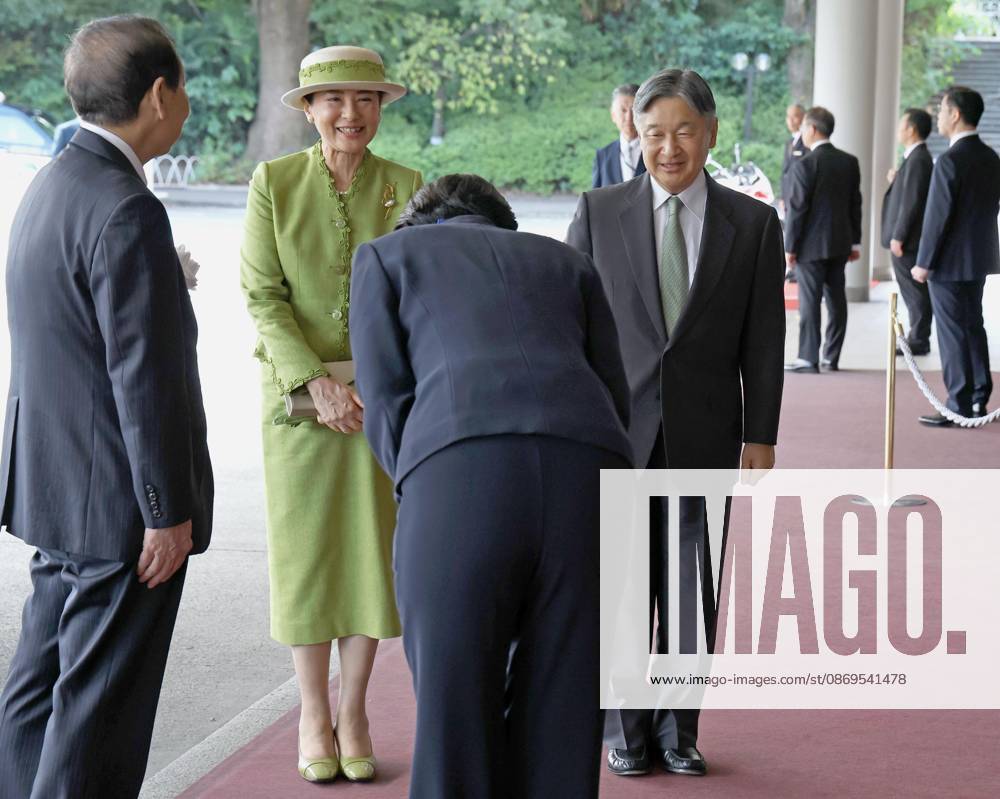 Emperor, empress at global environmental conference Japan s Emperor Naruhito and Empress Masako arrive at the venue of the opening ceremony of an international conference hosted by the Global Environmental Action at a hotel in Tokyo on Oct. 15, 2026. (Pool photo) A14AA0005630929P