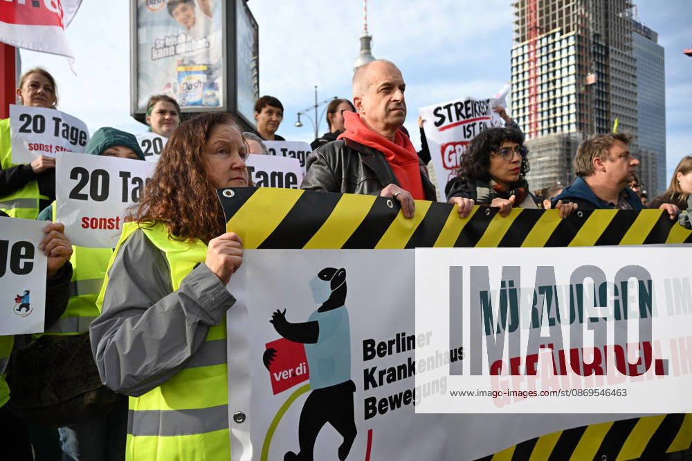 Charite workers strike over working conditions in Berlin BERLIN, GERMANY - OCTOBER 15: Workers at Charite, one of Germany’s largest university hospitals, take part in a warning strike called by the ver.di trade union, demanding better working conditions and reduced workloads, in Berlin, Germany, October 15, 2026. Volodymyr Sindieiev Anadolu Berlin Germany. Editorial use only. Please get in touch for any other usage.