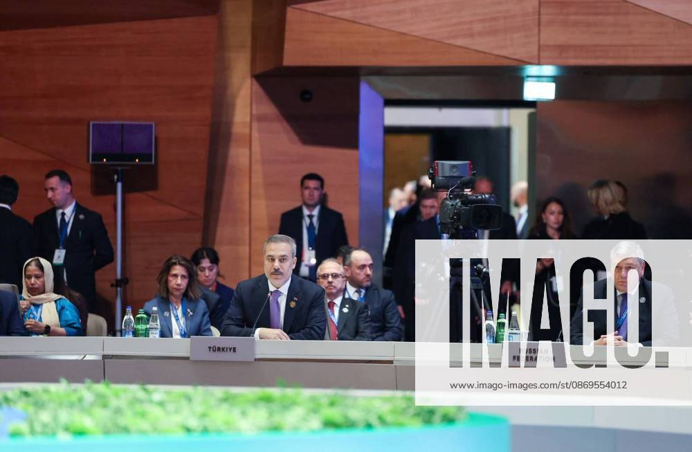 Turkish Foreign Minister Hakan Fidan addresses CICA summit in Baku BAKU, AZERBAIJAN - OCTOBER 15: (---- - MANDATORY CREDIT - ‘TURKISH MINISTRY OF FOREIGN AFFAIRS HANDOUT - NO MARKETING NO ADVERTISING CAMPAIGNS - DISTRIBUTED AS A SERVICE TO CLIENTS----) Turkish Foreign Minister Hakan Fidan delivers a speech at the 7th CICA Summit in Baku, Azerbaijan, on October 15, 2026. Turkish Foreign Ministry Handout Anadolu Baku Azerbaijan. Editorial use only. Please get in touch for any other usage.