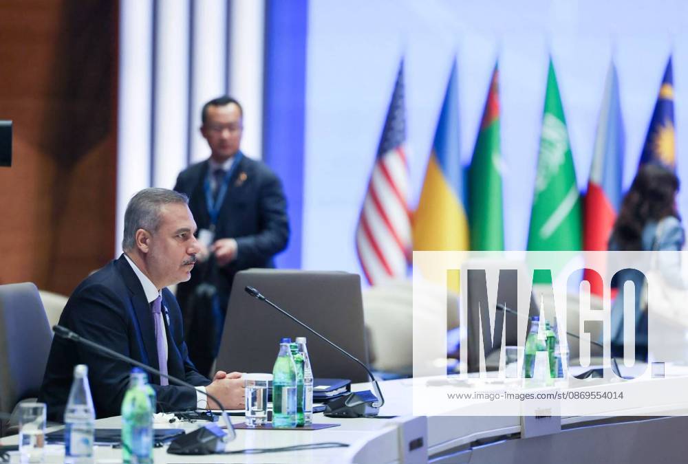Turkish Foreign Minister Hakan Fidan addresses CICA summit in Baku BAKU, AZERBAIJAN - OCTOBER 15: (---- - MANDATORY CREDIT - ‘TURKISH MINISTRY OF FOREIGN AFFAIRS HANDOUT - NO MARKETING NO ADVERTISING CAMPAIGNS - DISTRIBUTED AS A SERVICE TO CLIENTS----) Turkish Foreign Minister Hakan Fidan delivers a speech at the 7th CICA Summit in Baku, Azerbaijan, on October 15, 2026. Turkish Foreign Ministry Handout Anadolu Baku Azerbaijan. Editorial use only. Please get in touch for any other usage.