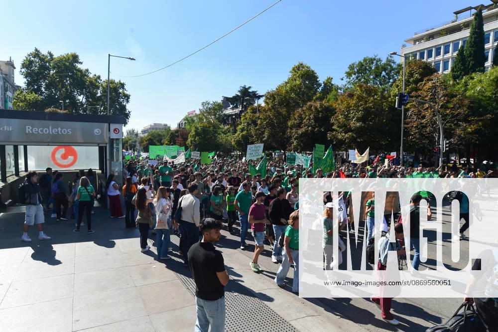 Teachers form a human chain in front of the Madrid Regional Ministry of Education on the second day of the strike Teachers during a human chain in front of the Madrid Regional Ministry of Education, October 15, 2026, in Madrid, Spain. Public school teachers in the Community of Madrid began an indefinite strike yesterday, October 14, to demand more resources and better working conditions. The strike was called by the unions CCOO, CGT, CNT, Solidaridad Obrera, STEM, and UGT, as well as by the teacher advocacy groups Educación Especial Digna, Menos Lectivas, and Queremos FP. Among their main demands are the restoration of a maximum of 17 teaching periods per week in secondary education and vocational training, and 22 in elementary school, and