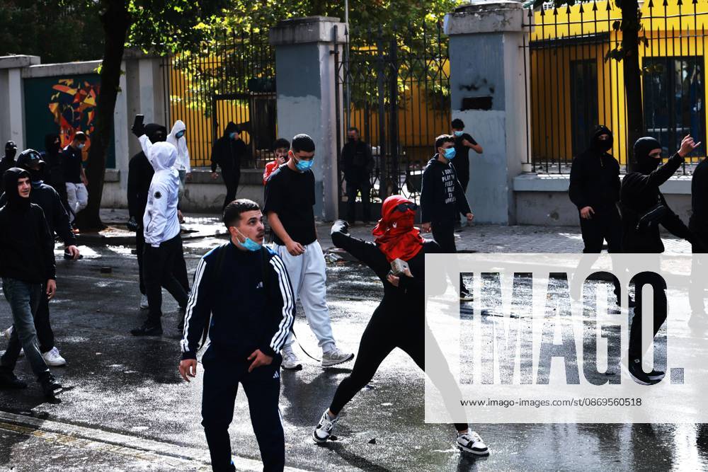 Tirana, AL: TIRANA, ALBANIA, OCTOBER 15, 2026: Students and other demonstrators take part in continuing anti-government protests in Tirana, demanding improved university conditions and the resignation of Prime Minister Edi Rama. Protesters clash with riot police as the unrest continues for a third consecutive day. Tirana AL - ZUMAq101 20261015_zna_q101_061