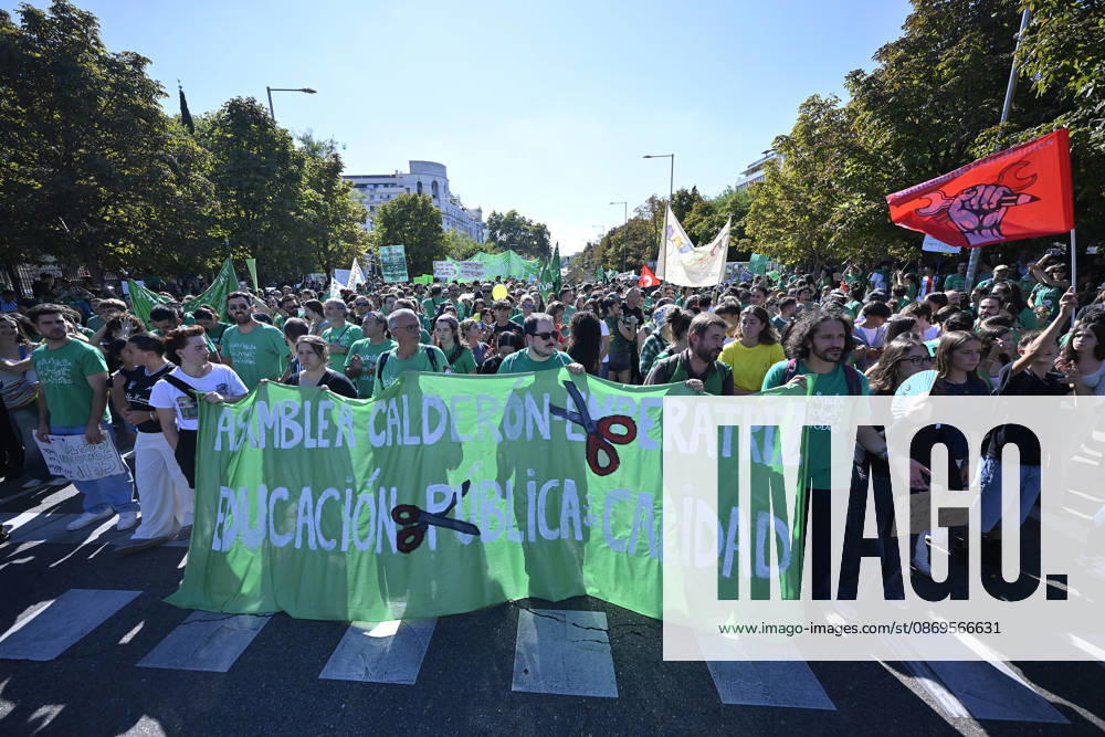 Students and teachers rally in Madrid as education strike continues MADRID, SPAIN - OCTOBER 15: Students and education workers march through central Madrid carrying banners and placards as an indefinite strike demanding improved education conditions continues for a second day, on October 15, 2026 in Madrid, Spain. Students who walked out of classes joined teachers and other education staff in the demonstration, which was called by unions representing the education sector. Burak Akbulut Anadolu Madrid Spain. Editorial use only. Please get in touch for any other usage.
